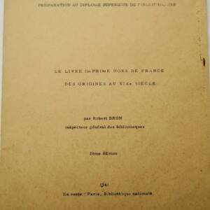 Livre imprimé hors de France des origines au XIXe siècle