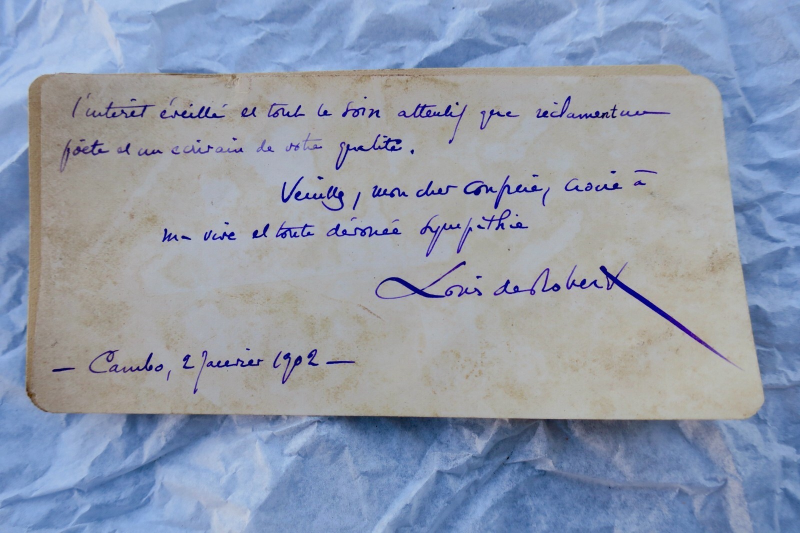 Louis de Robert signierter Brief – Image 3