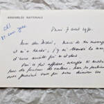 Louis Joxe eigenhändige unterschriebene Karte