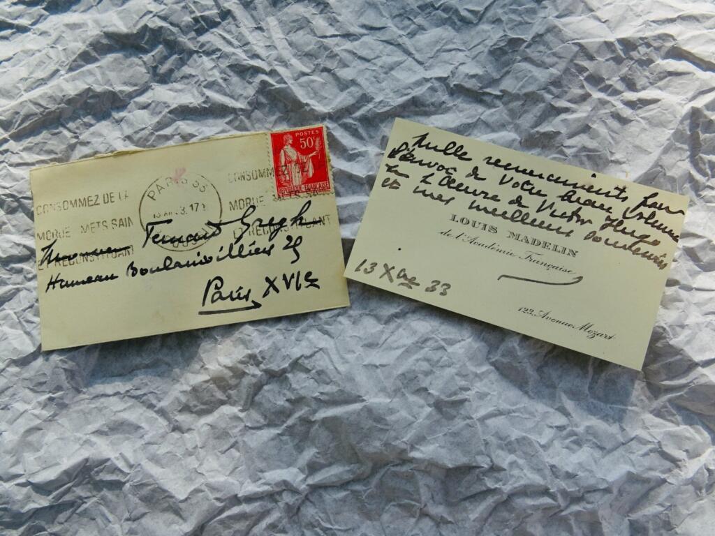 Louis Madelin carte autographe