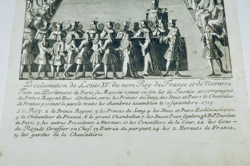 Portrait engraving of Louis XV circa 1715