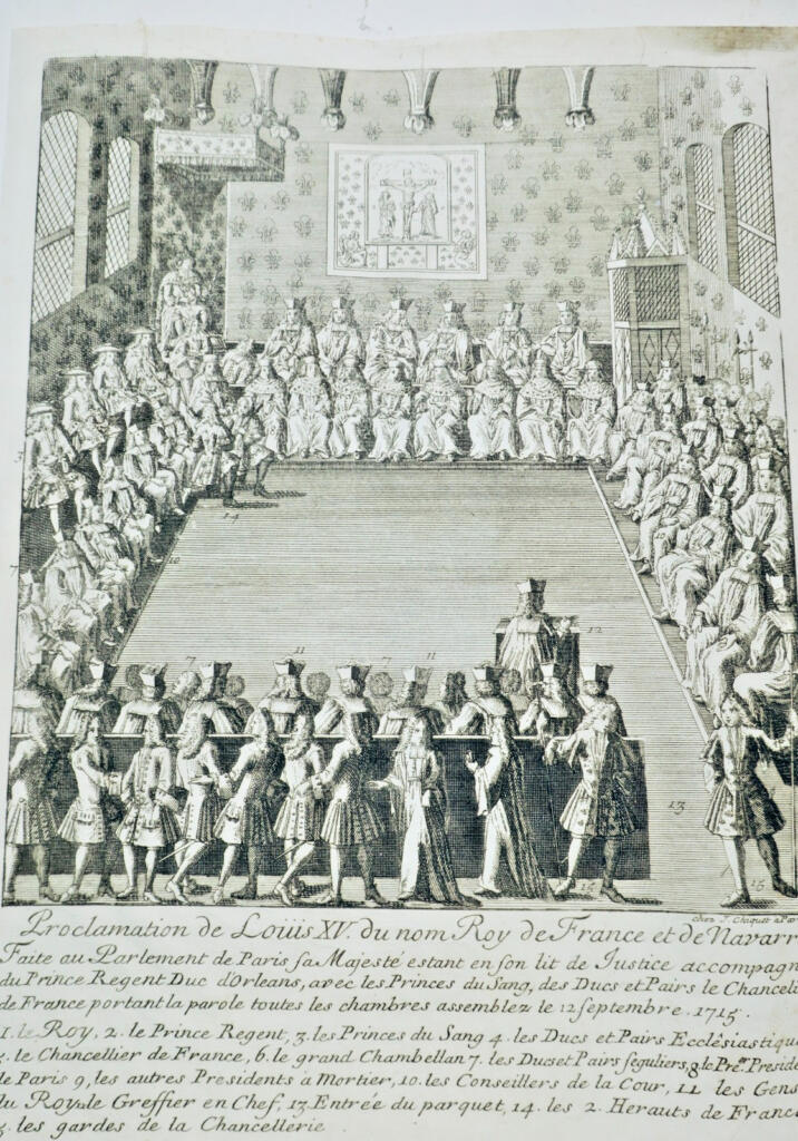 Portrait engraving of Louis XV circa 1715