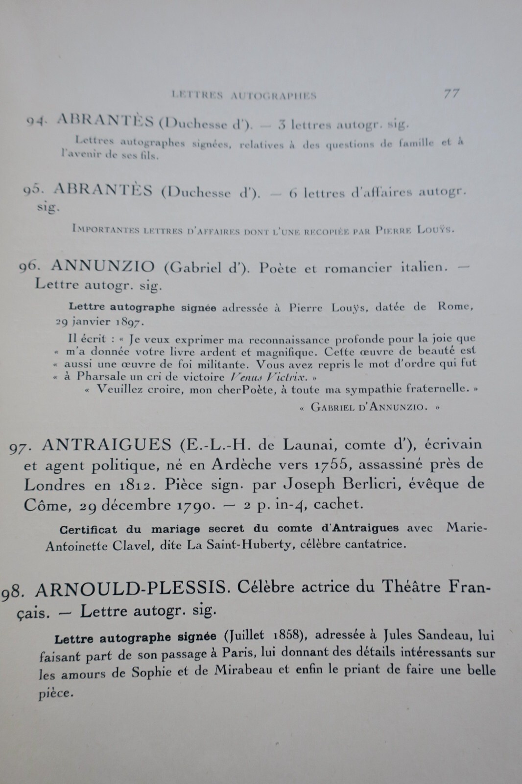 Louÿs Manuscrits de Pierre Louÿs et de divers auteurs contemporains 1926 – Image 4