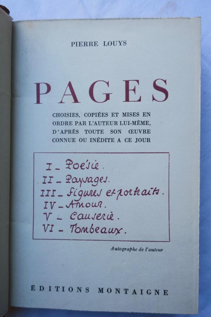 Selected works of Louÿs, arranged by author