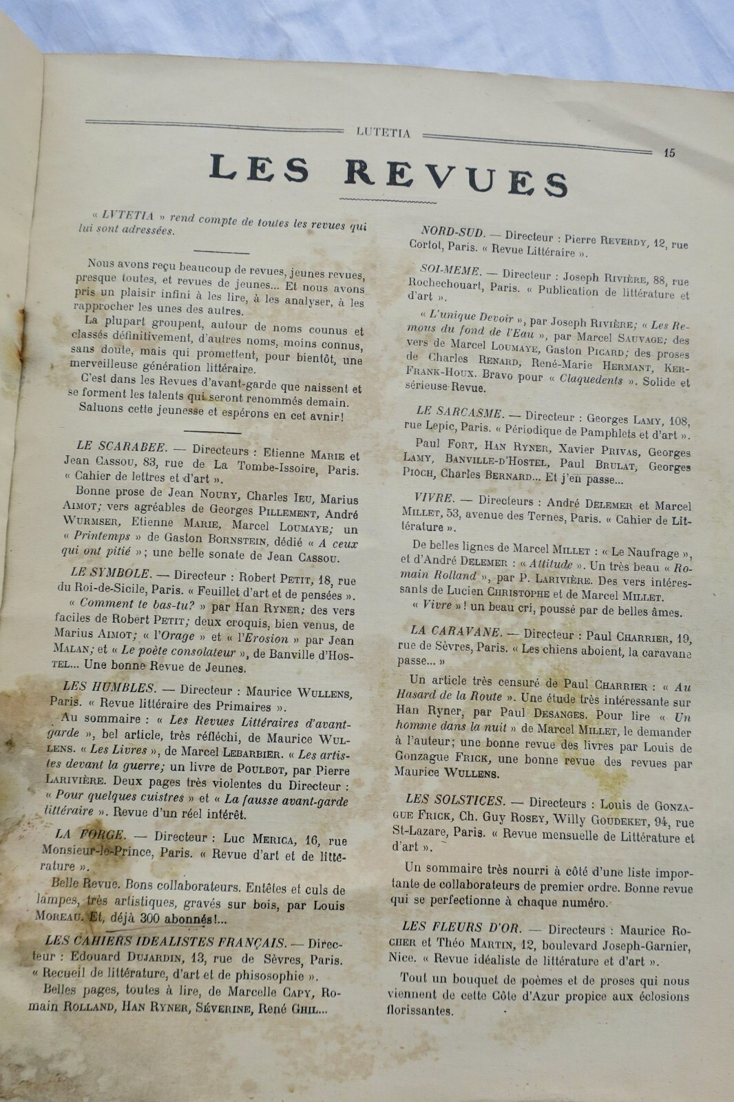 Lutetia：1917年芸術・文学・演劇評論誌<span class="lla-card-orig-wrap"><span class="lla-card-orig">❦ Lutetia : revue artistique, littéraire, théâtrale 1917 1ère année n°1</span></span> - La Librairie Antique