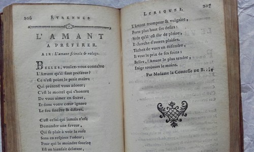 Lyrical Almanac with Anacreontic Poetry 1782