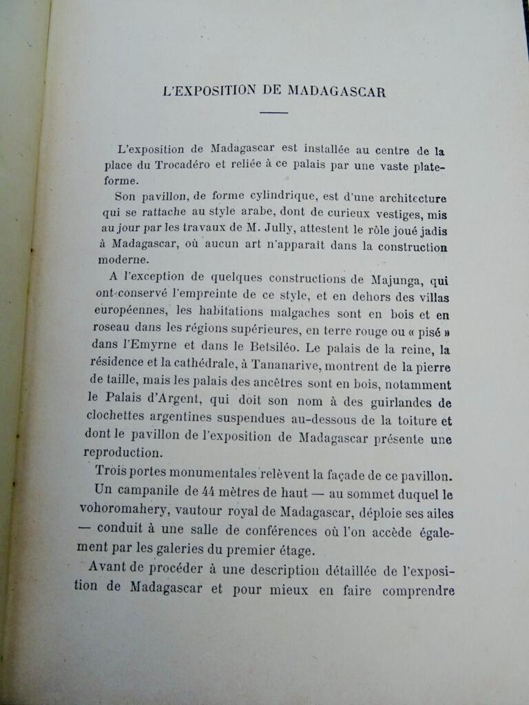 Madagascar exposition universelle de 1900 colonies et pays de protectorats
