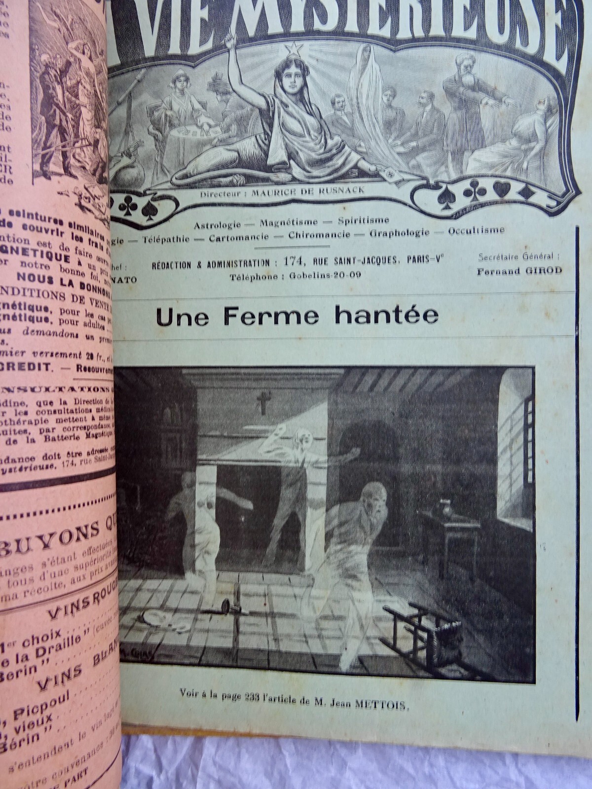 Magie Vie Mystérieuse, Revue du Spiritisme, Magnétisme, Magie, Astrologie. 1913
