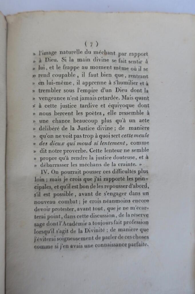 Maistre Sur les délais de la justice divine dans la punition des coupables 1816