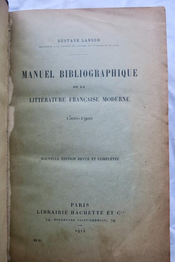 Bibliografisches Handbuch der modernen französischen Literatur