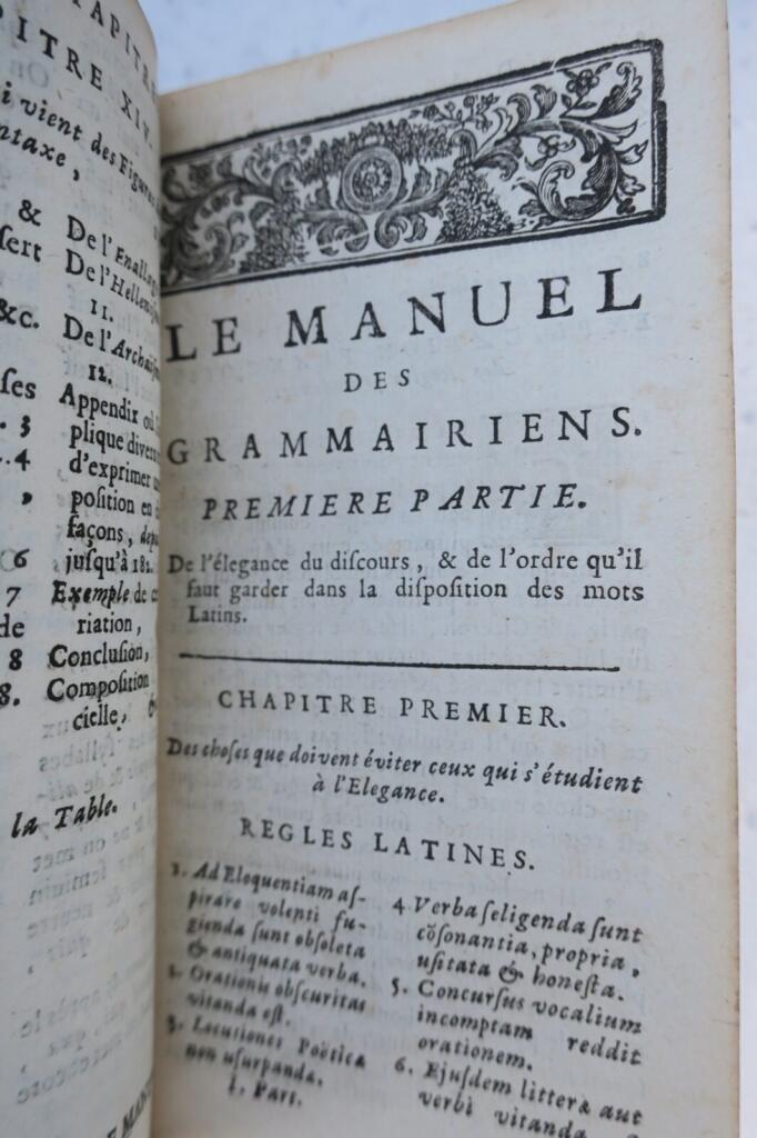 manuel des grammairiens divisé en trois parties 1717
