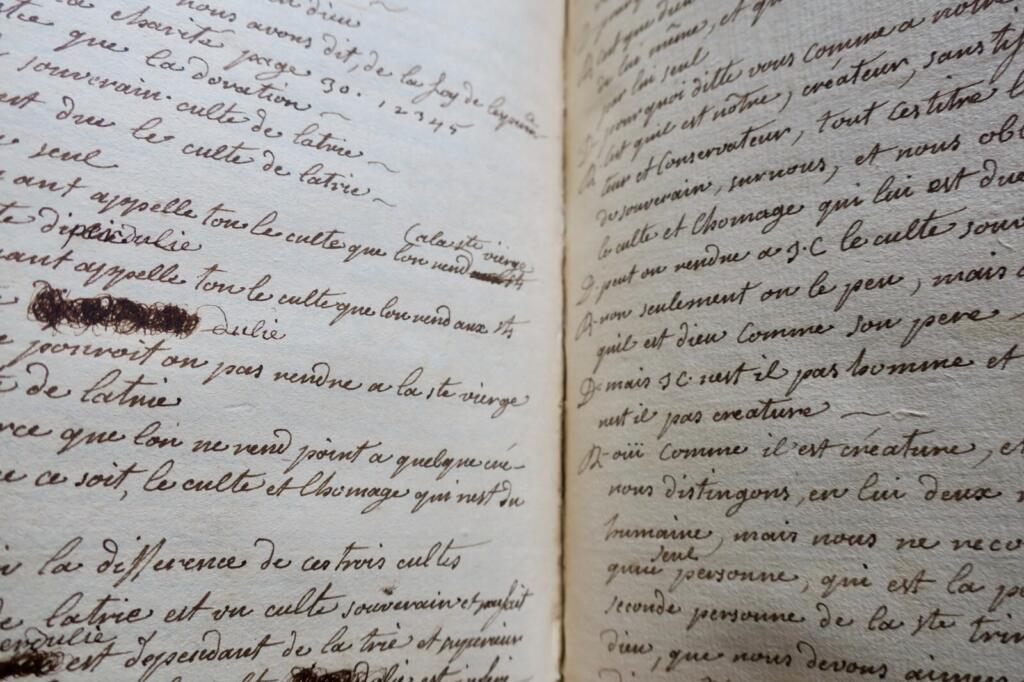 Manuscrit autographe Instructions familières sur la doctrine chrétienne