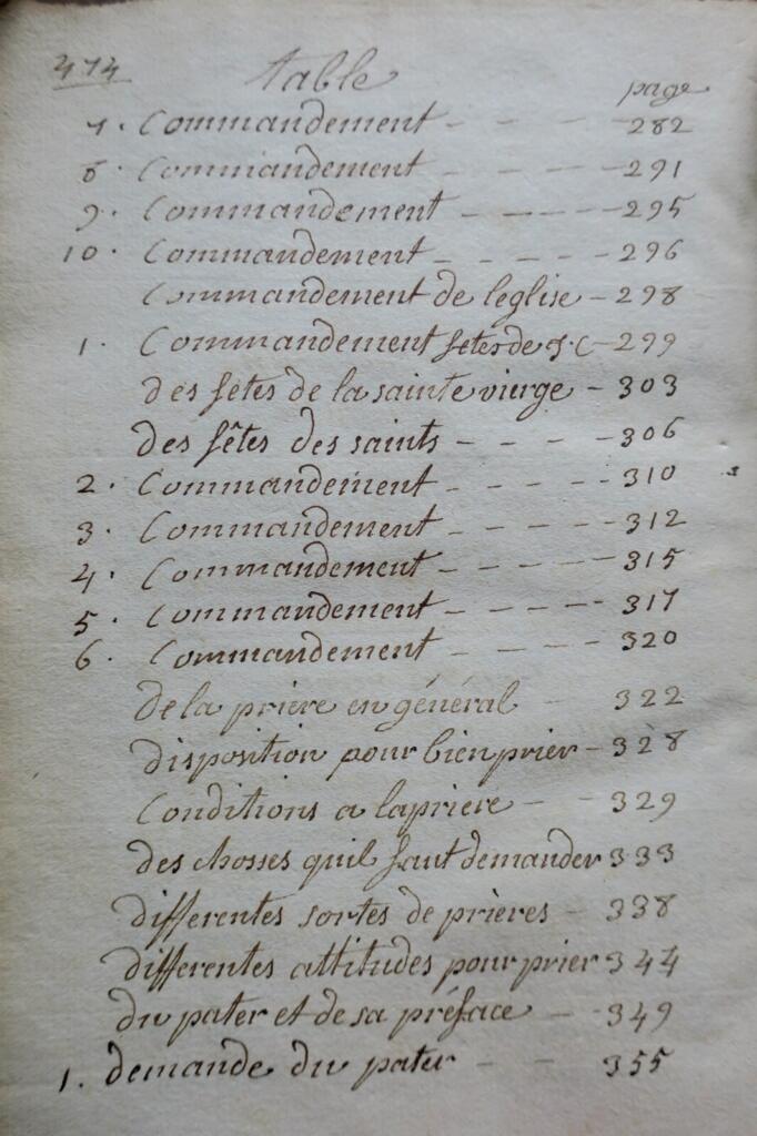 Manuscrit autographe Instructions familières sur la doctrine chrétienne