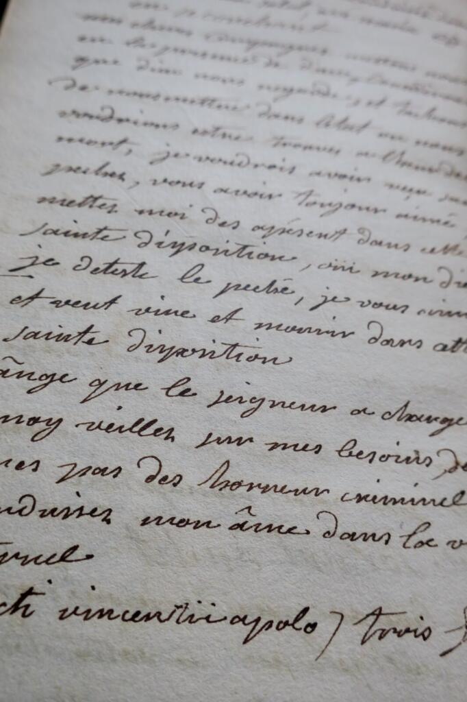 Manuscrit autographe Instructions familières sur la doctrine chrétienne
