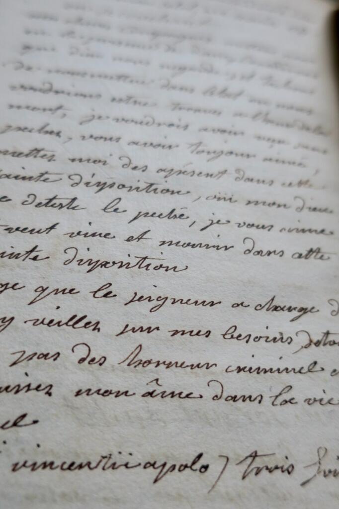 Manuscrit autographe Instructions familières sur la doctrine chrétienne