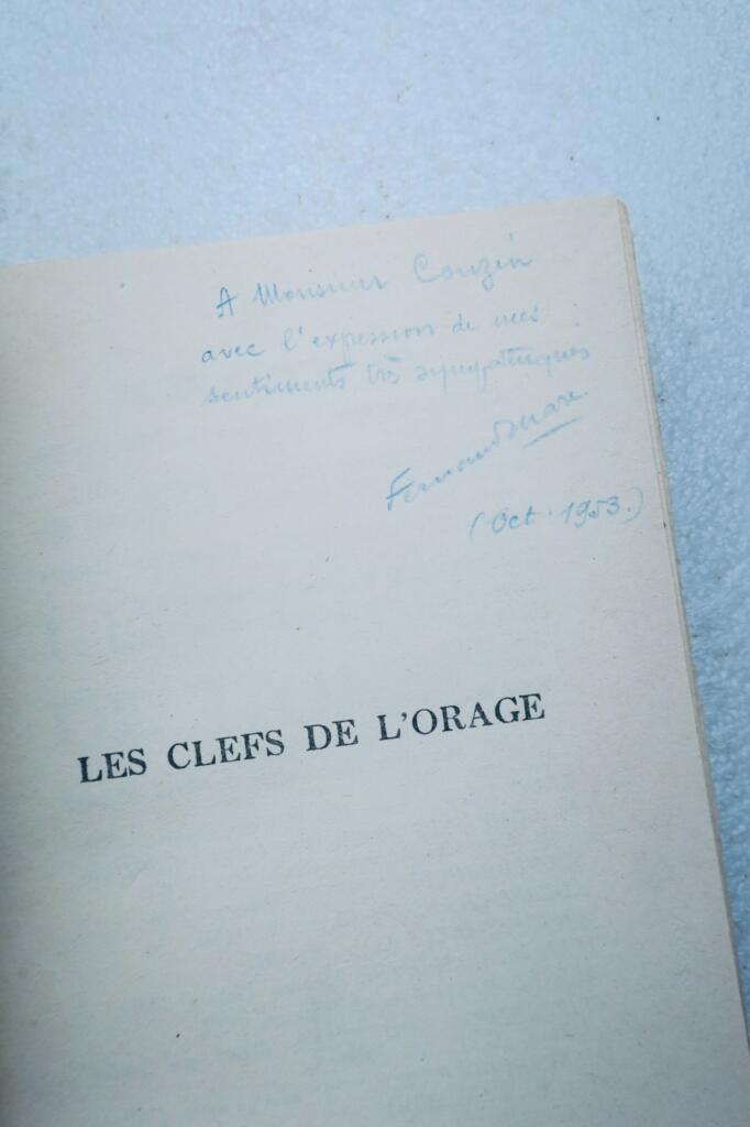 MARC Fernand Les clefs de l'orage Librairie les lettres, 1947 + inscription autographe