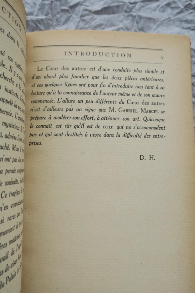 MARCEL, Gabriel Le Coeur des autres. Trois actes