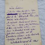 Autograph letter from Marcelle ADAM