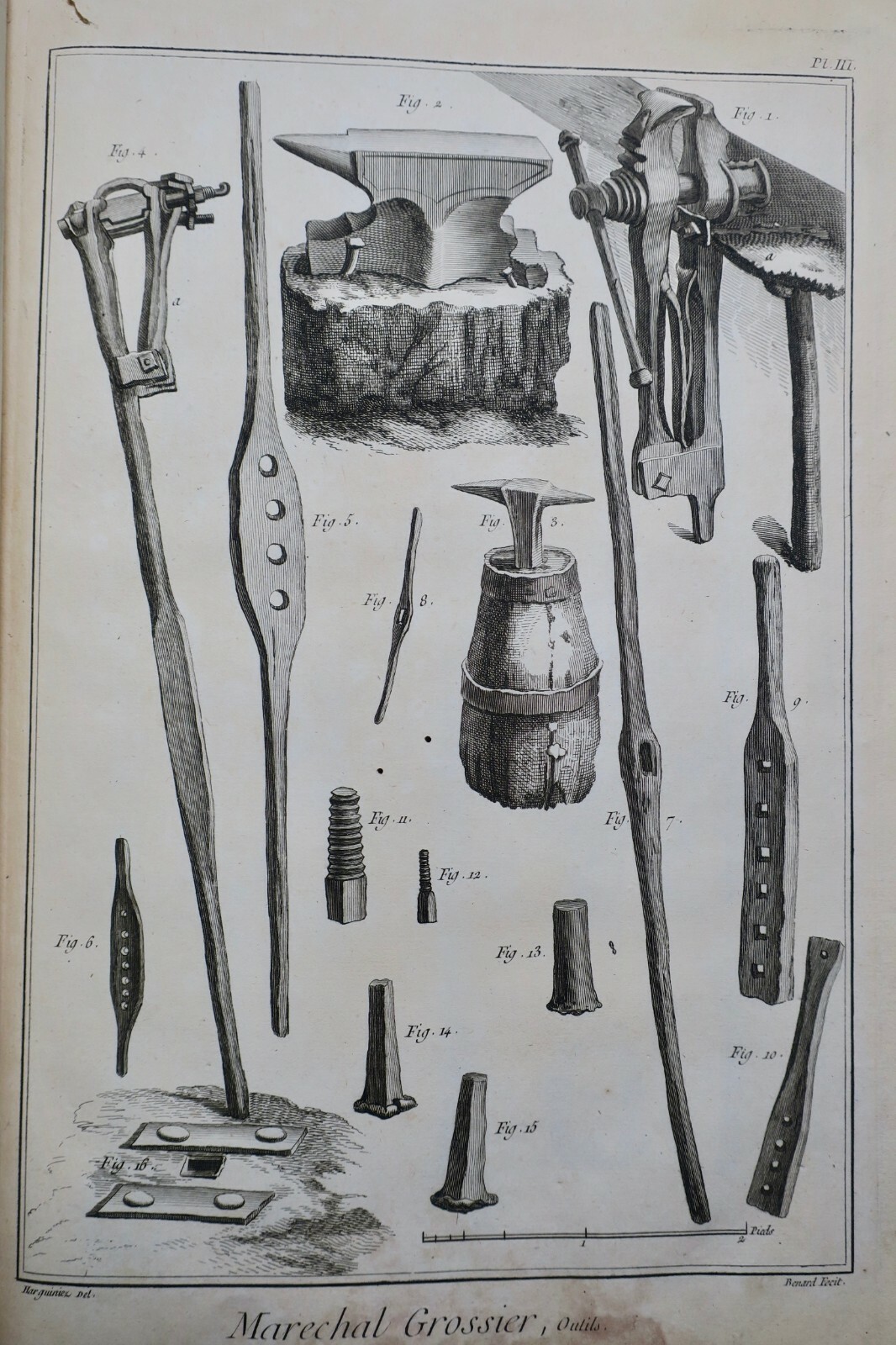 Collection maréchal-ferrant et planches grossières XVIIIème – Image 7