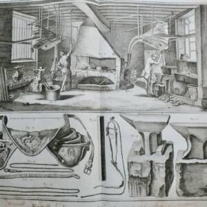 Collection maréchal-ferrant et planches grossières XVIIIème
