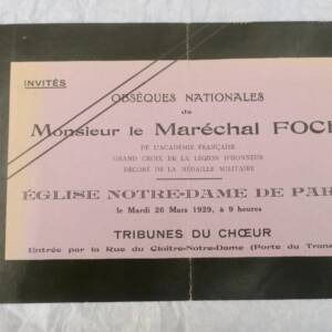 Maréchal FOCH faire-part de décès