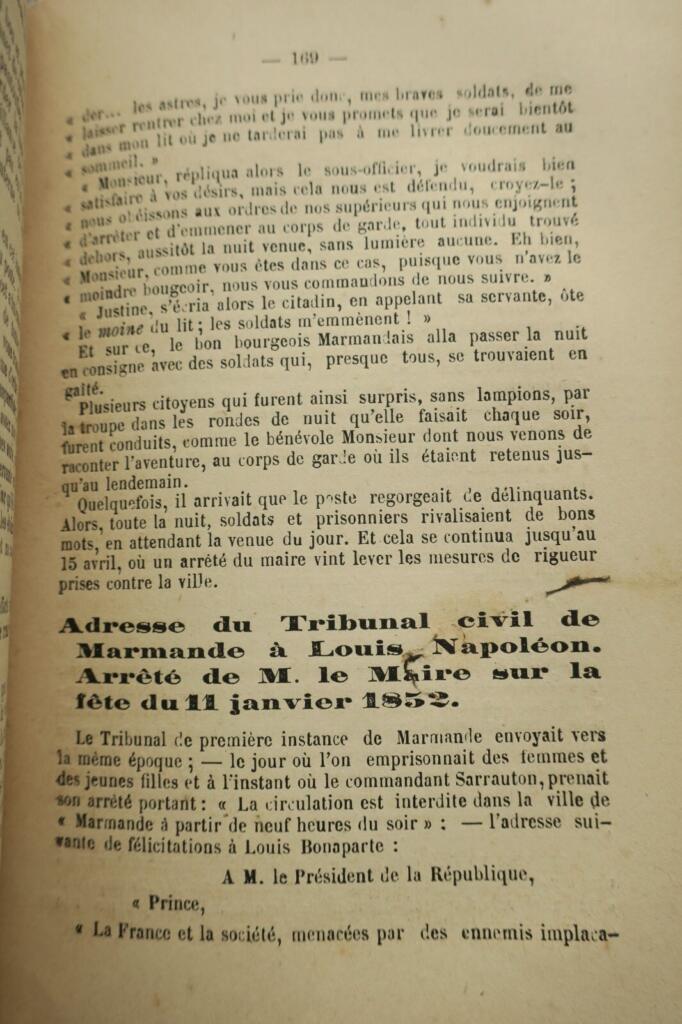 Marmande PROSCRIPTIONS DE MARMANDE (LOT ET GARONNE) 2 DECEMBRE 1851