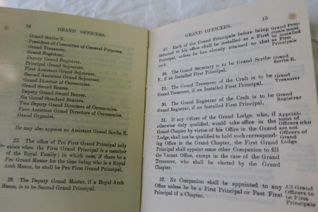Masons General Regulations Established by the Supreme Grand Chapter 1917