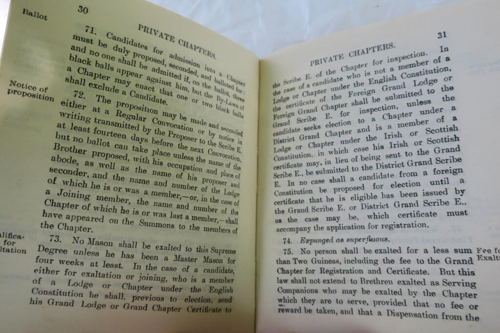 Masons General Regulations Established by the Supreme Grand Chapter 1917