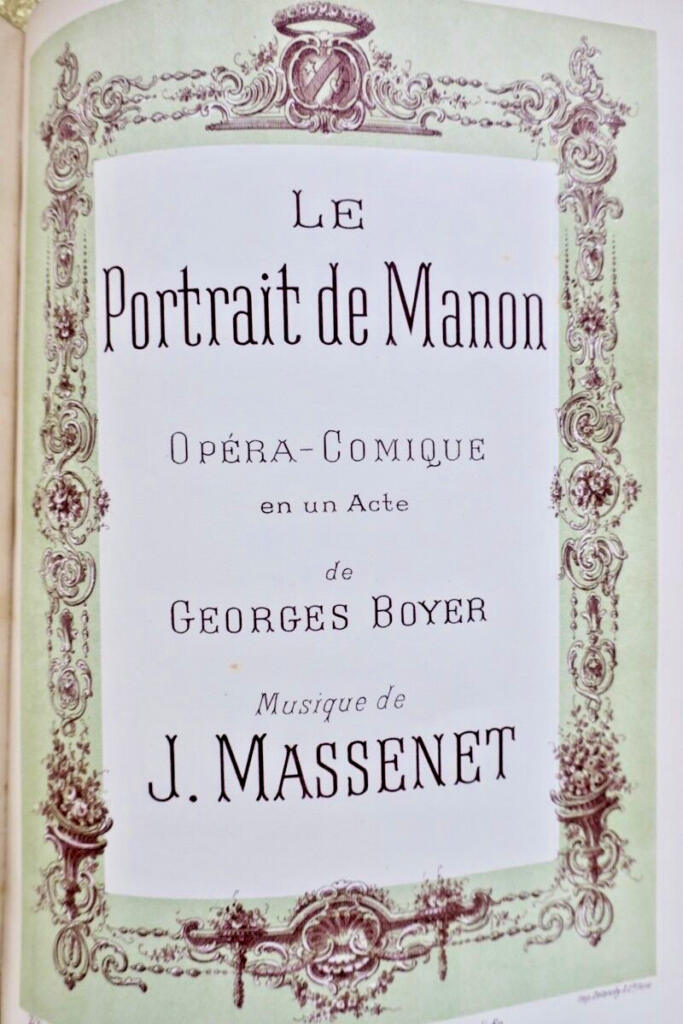 MASSENET J. MANON + LE PORTRAIT DE MANON – PIANO ET CHANT