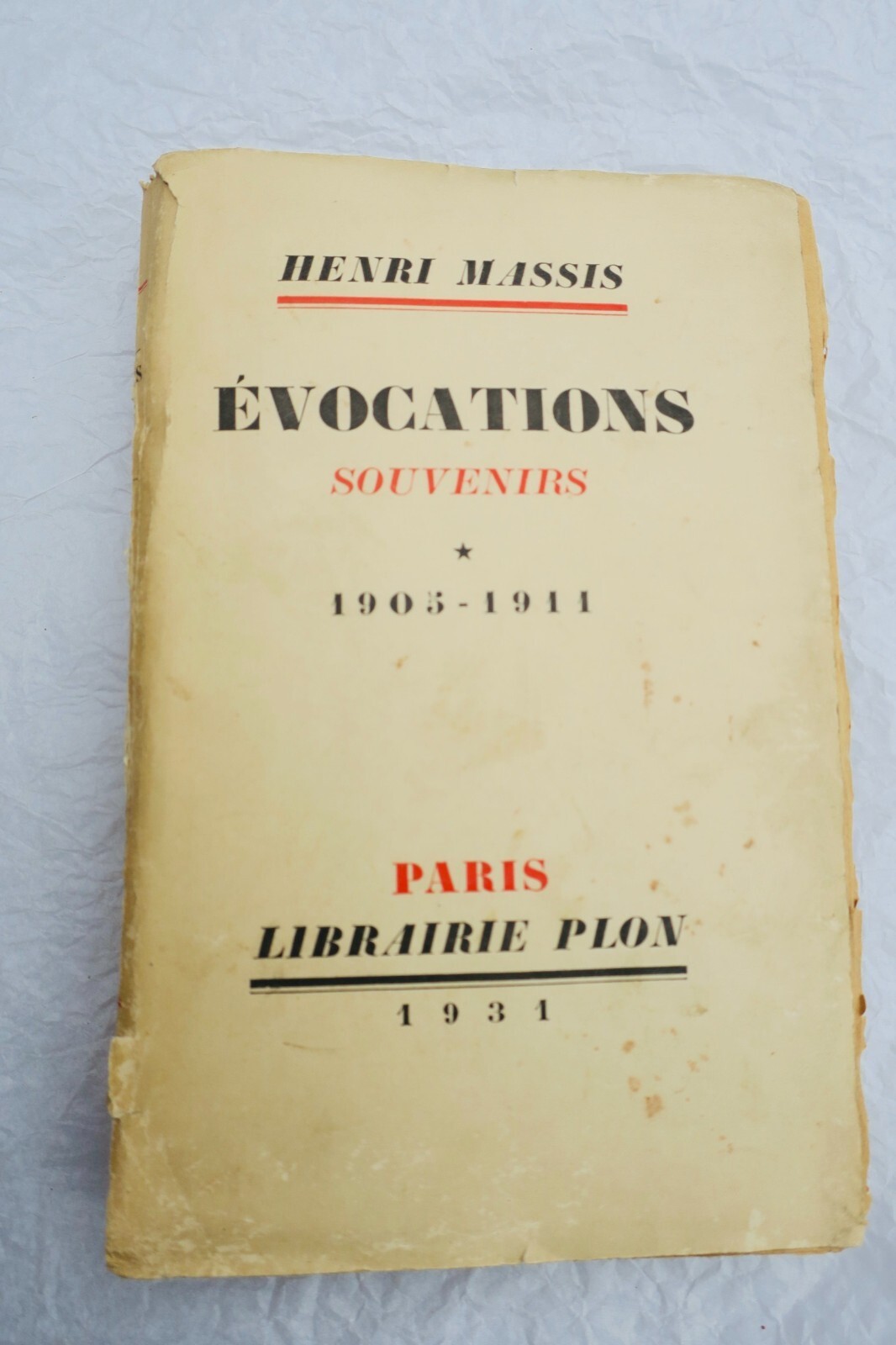 MASSIS (Henri). Evocations, souvenirs + dédicace