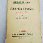 MASSIS (Henri). Evocaciones, Recuerdos + Dedicatoria