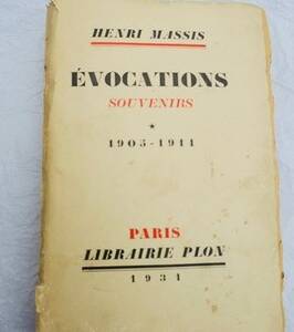 MASSIS (Henri). Evocaciones, Recuerdos + Dedicatoria