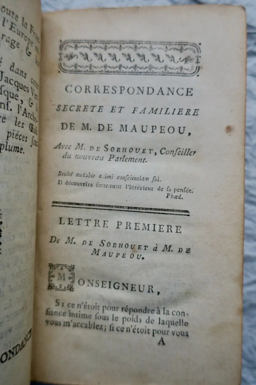 Maupeou Sorhouet Maupeouana, ou Correspondance secrette 1783