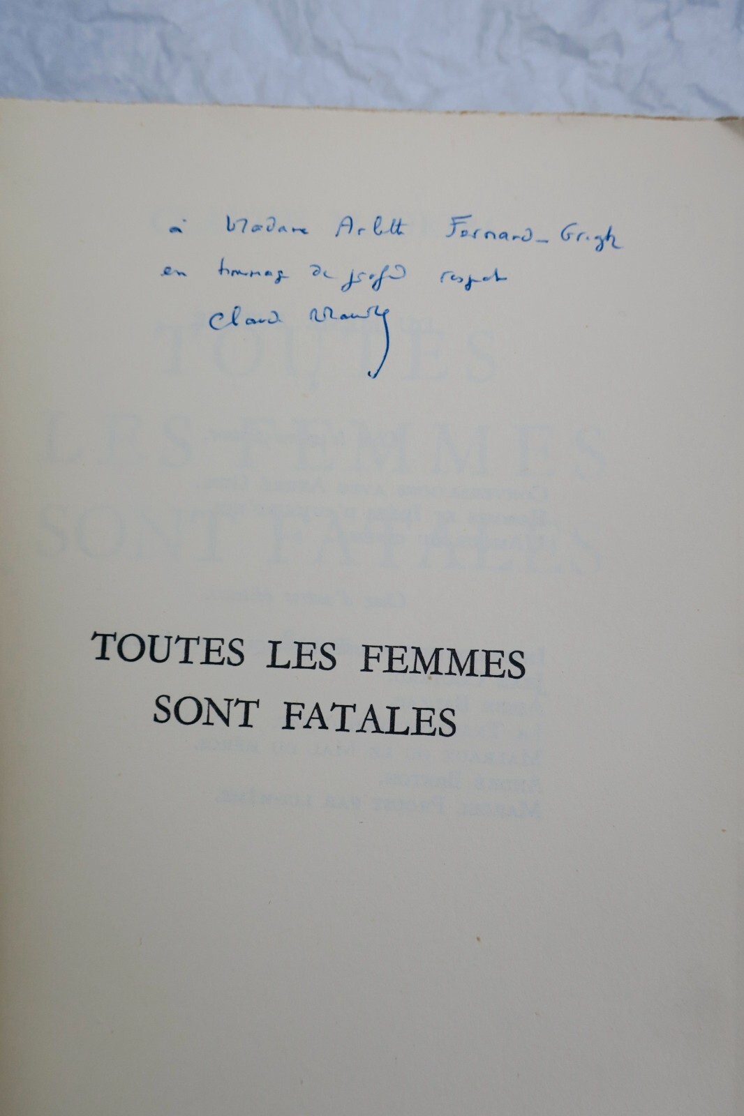 Thema femme fatale<span class="lla-card-orig-wrap"><span class="lla-card-orig">❦ MAURIAC Toutes les femmes sont fatales</span></span> - La Librairie Antique