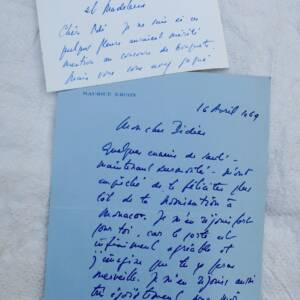 Maurice Druon lettre manuscrite autographe signée