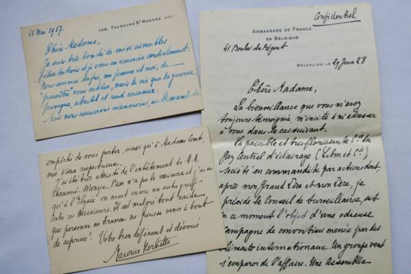 Maurice HERBETTE belles cartes & lettre autographes manuscrites