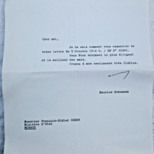 Maurice Schumann lettre signée