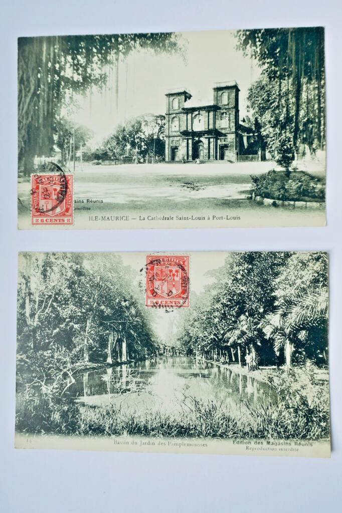 Two postcards from Mauritius, 1918