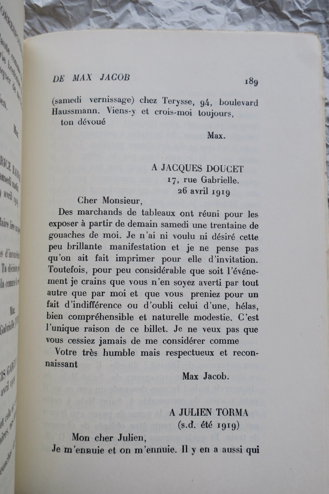 马克斯·雅各布的生平与作品 第1卷<span class="lla-card-orig-wrap"><span class="lla-card-orig">❦ Max Jacob. TOME I : Quimper – Paris 1876-1921 + dédicace</span></span> - La Librairie Antique