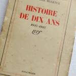 MAXENCE Jean Pierre Histoire de dix ans. 1927 SP + dédicace