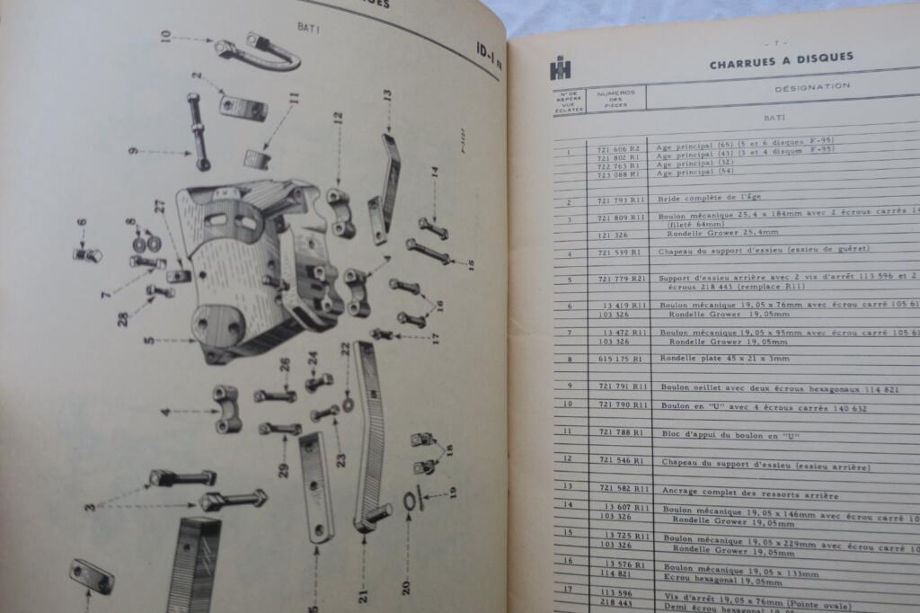 Maintenance and catalogues for Mc Cormick plows