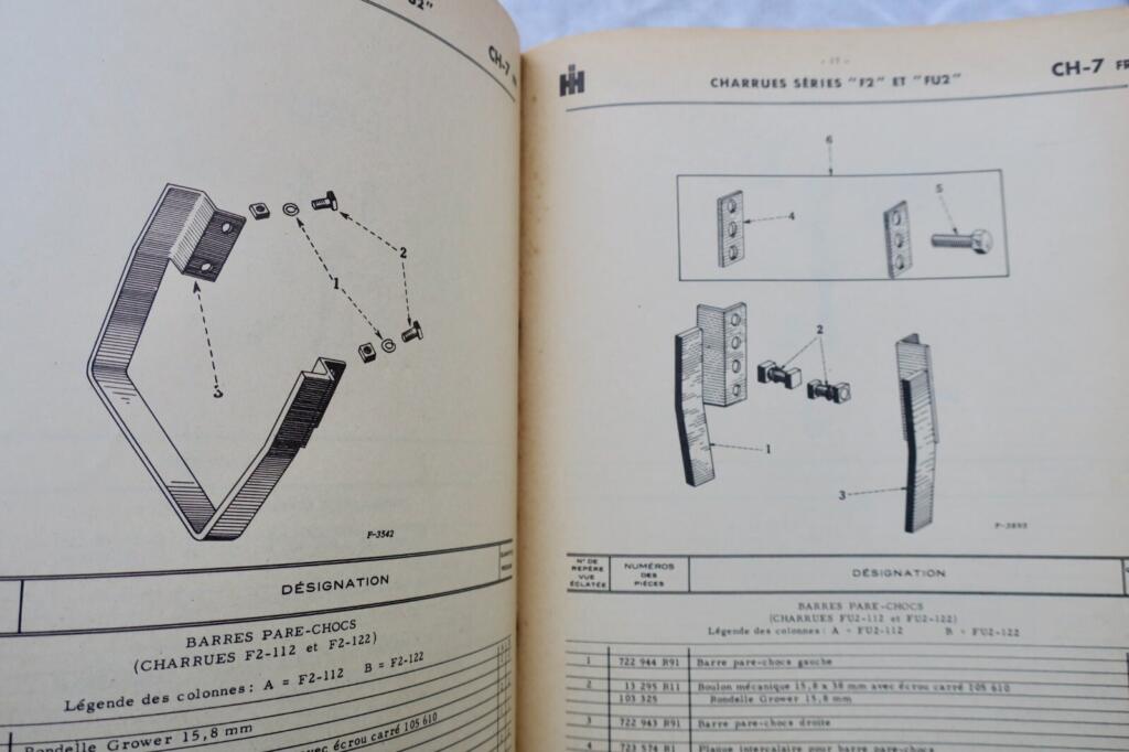 Maintenance and catalogues for Mc Cormick plows