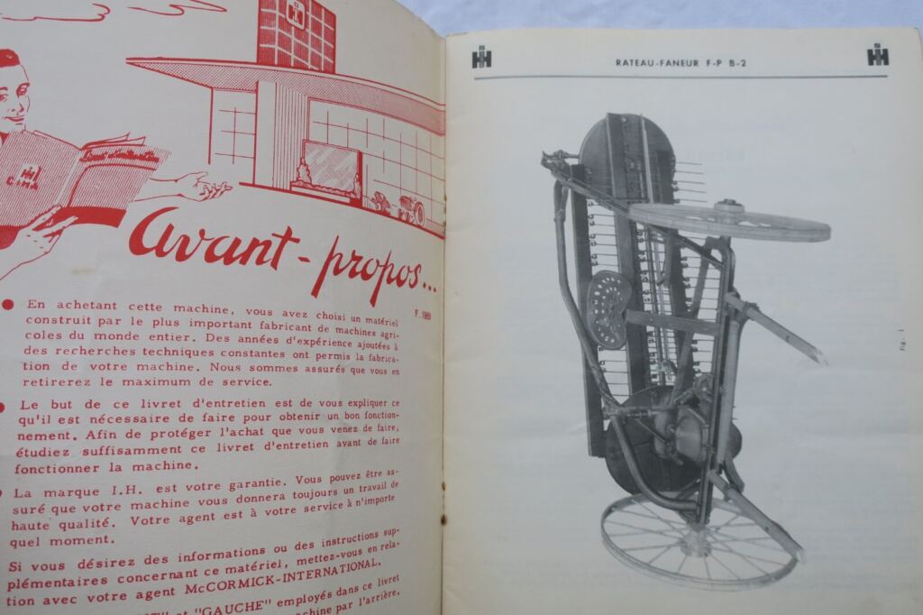 Mc Cormick RATEAU FANEUR livrets d&rsquo;entretien