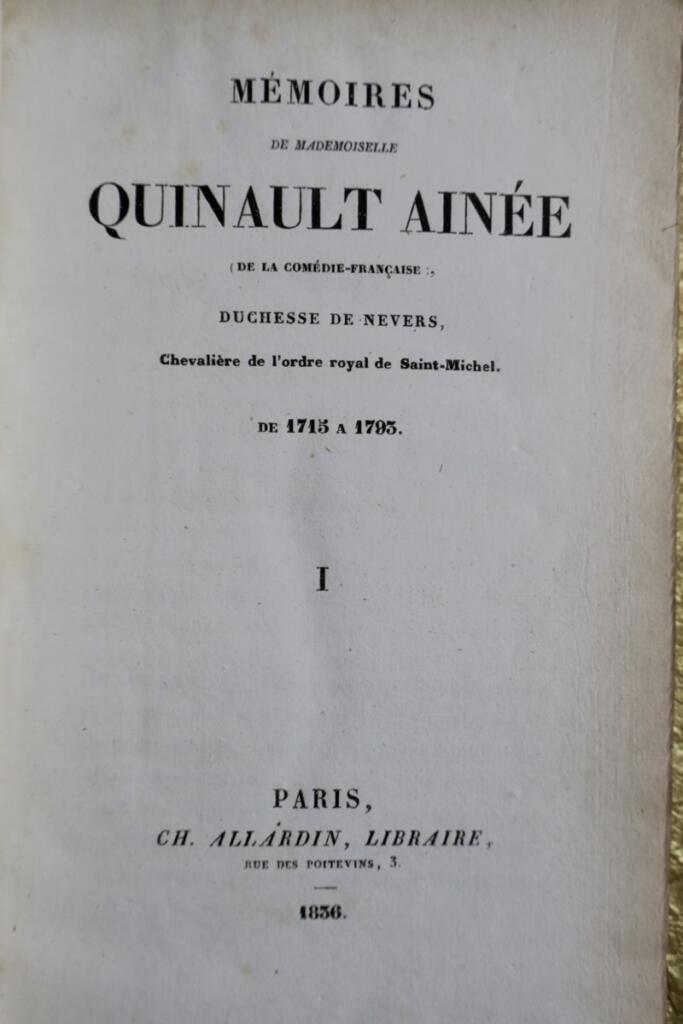 Fictional memoirs of Comédie-Française actress