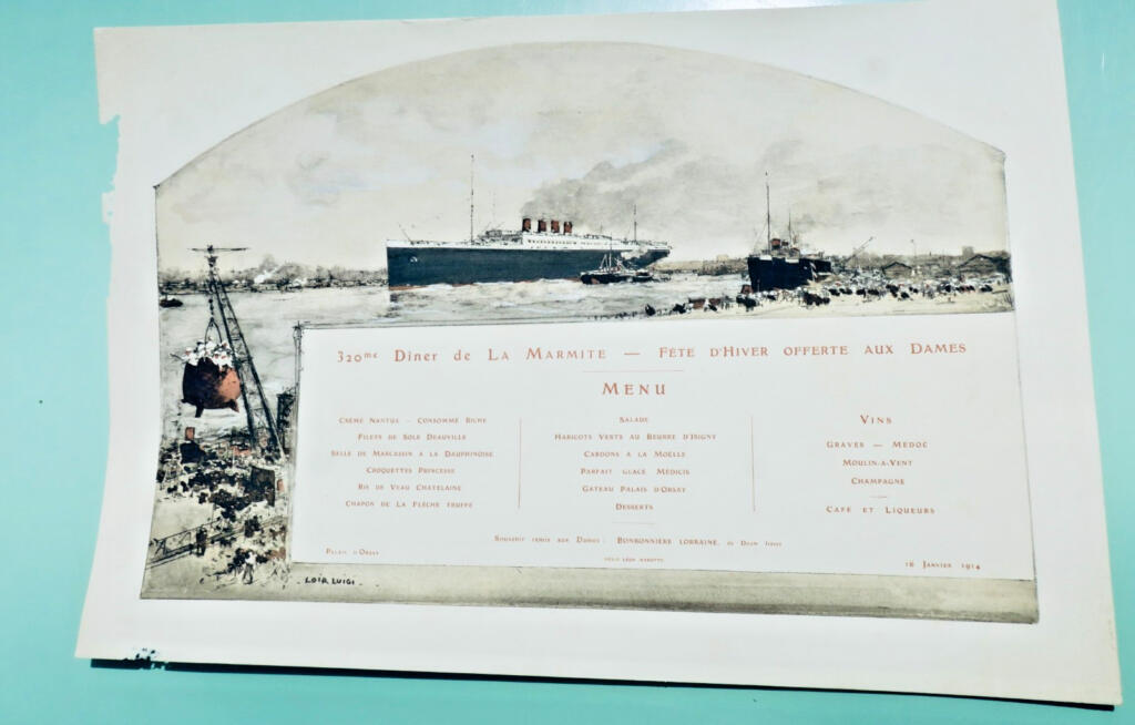 320th Winter Gala Dinner Menu - January 1914