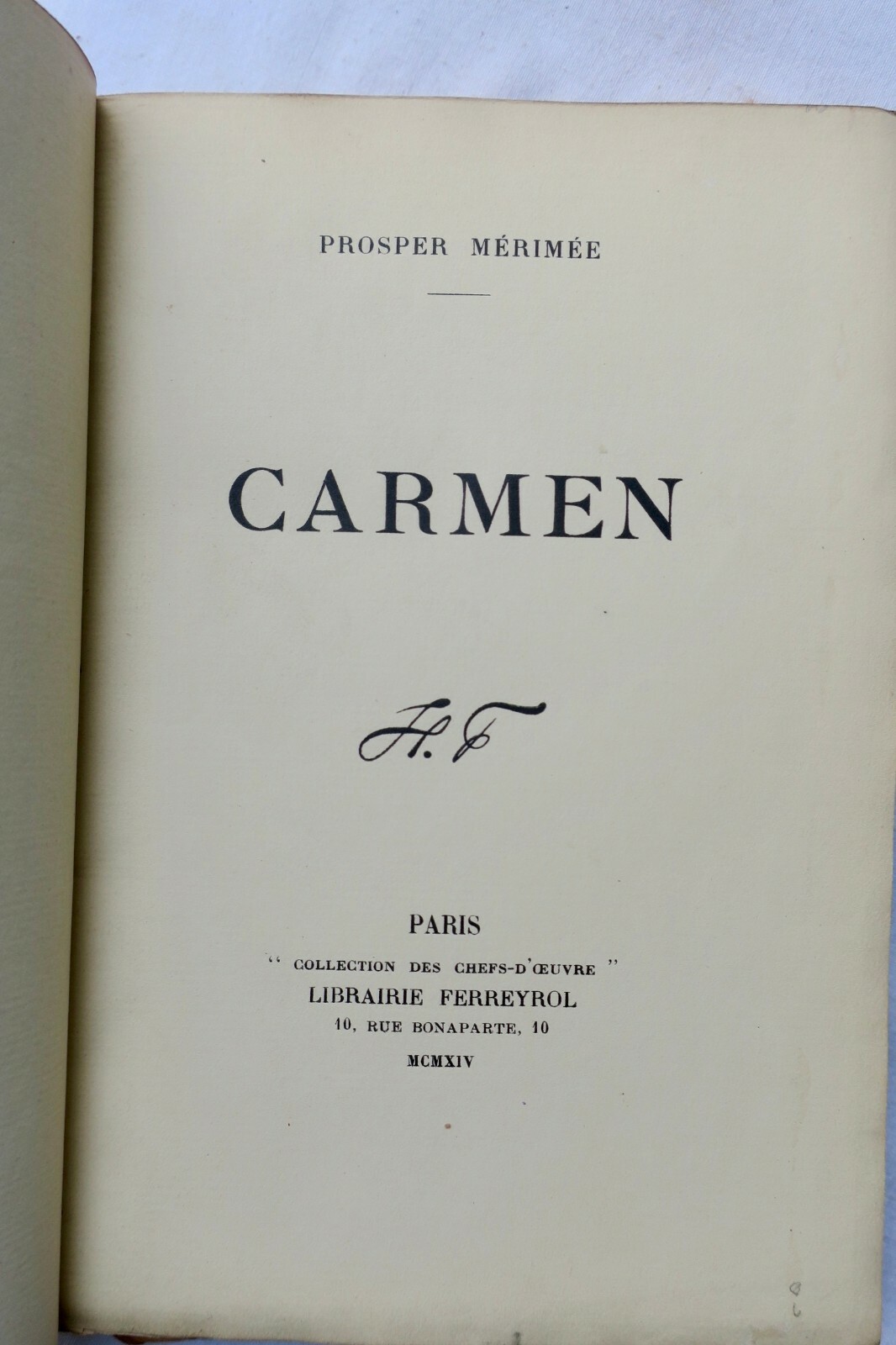 1914 Ausgabe von Carmen<span class="lla-card-orig-wrap"><span class="lla-card-orig">❦ MERIMEE CARMEN 1914</span></span> - La Librairie Antique