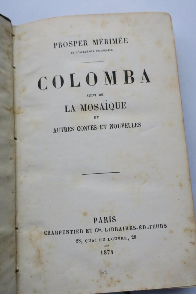 MERIMEE (Prosper) Colomba, suivi de La Mosaïque et Autres Contes et Nouvelles.
