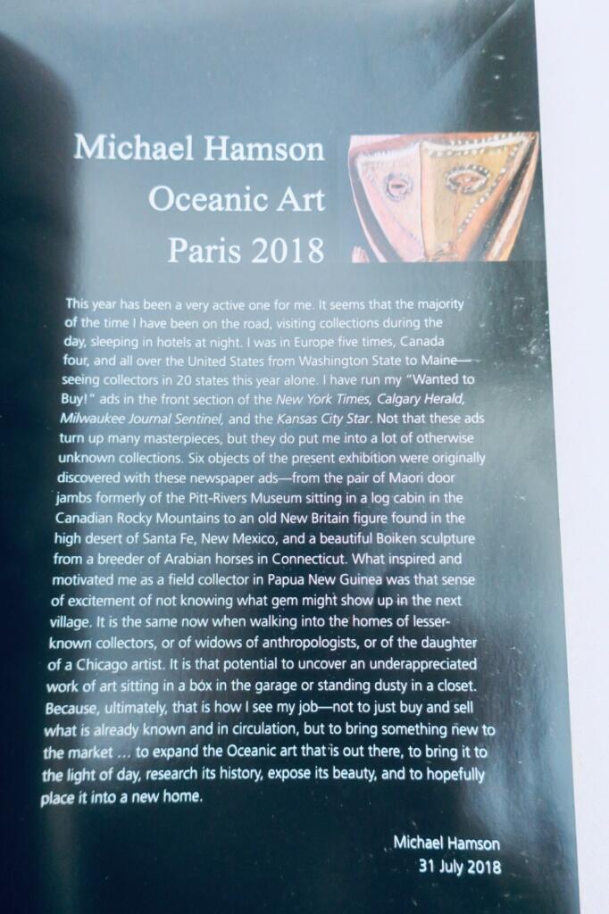 Michael Hamson Oceanic Art 2018