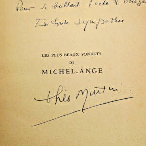 MICHEL-ANGE LES PLUS BEAUX SONNETS DE MICHEL-ANGE TRADUITS PAR THEO MARTIN