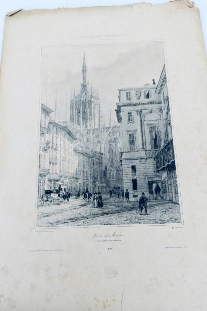Lithographie des Mailänder Doms